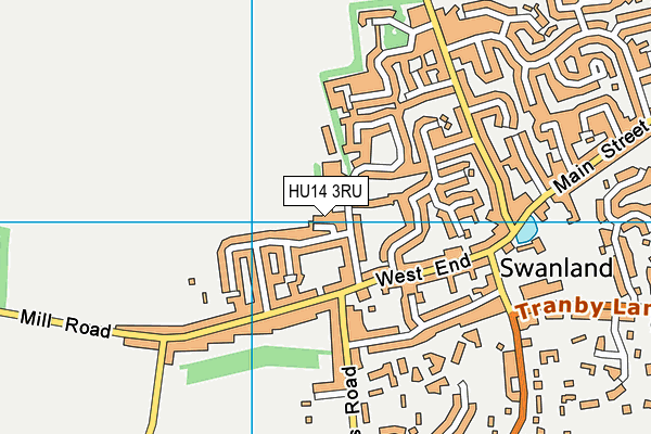 HU14 3RU map - OS VectorMap District (Ordnance Survey)