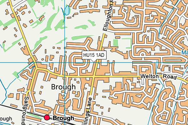 HU15 1AD map - OS VectorMap District (Ordnance Survey)