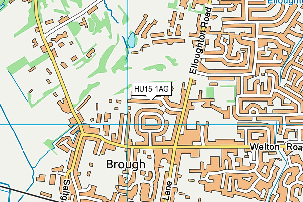 HU15 1AG map - OS VectorMap District (Ordnance Survey)