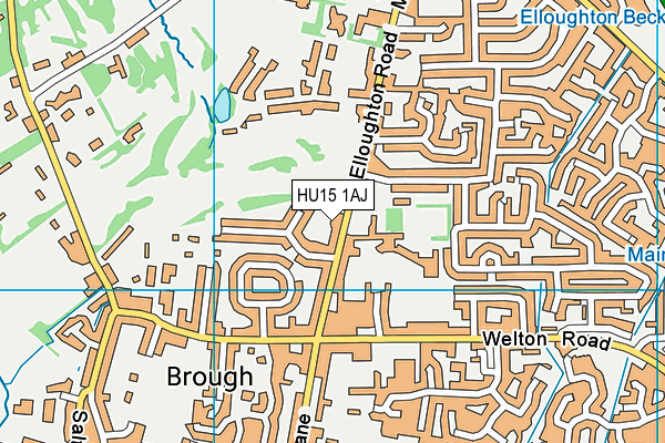 HU15 1AJ map - OS VectorMap District (Ordnance Survey)