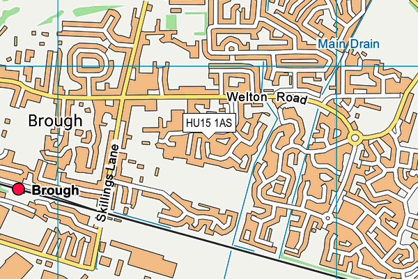 HU15 1AS map - OS VectorMap District (Ordnance Survey)