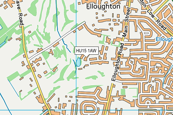 HU15 1AW map - OS VectorMap District (Ordnance Survey)