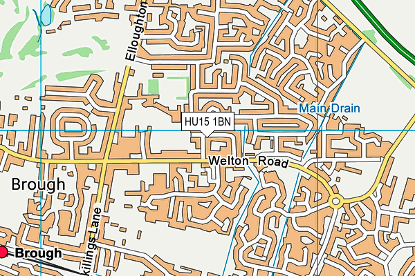 HU15 1BN map - OS VectorMap District (Ordnance Survey)