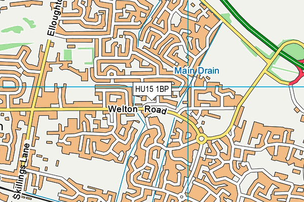 HU15 1BP map - OS VectorMap District (Ordnance Survey)