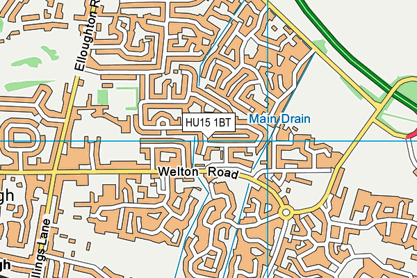 HU15 1BT map - OS VectorMap District (Ordnance Survey)