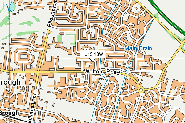 HU15 1BW map - OS VectorMap District (Ordnance Survey)