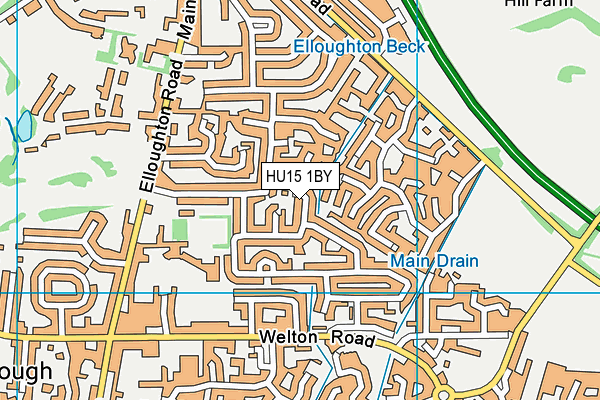 HU15 1BY map - OS VectorMap District (Ordnance Survey)