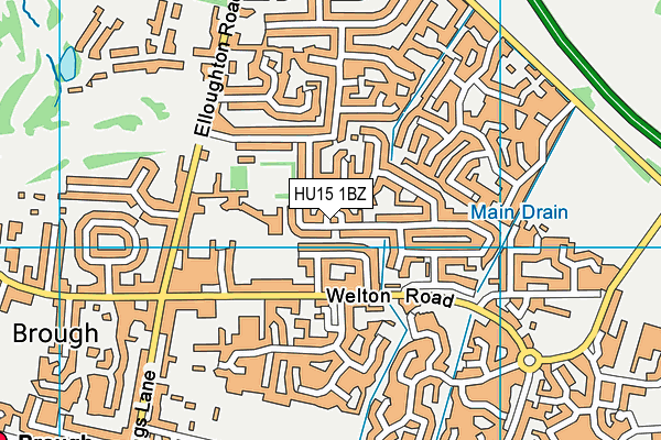 HU15 1BZ map - OS VectorMap District (Ordnance Survey)