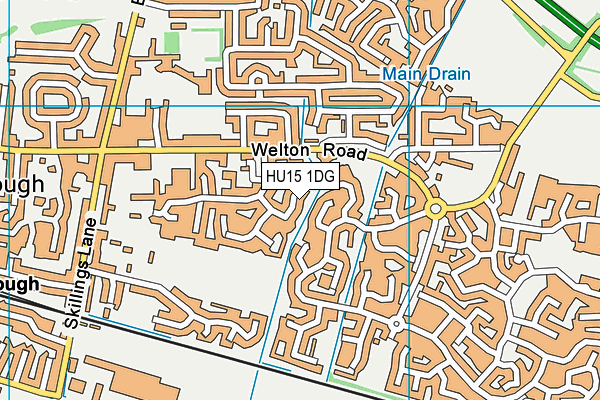 HU15 1DG map - OS VectorMap District (Ordnance Survey)