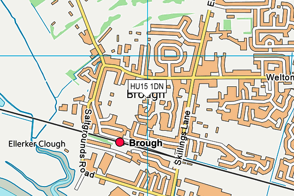HU15 1DN map - OS VectorMap District (Ordnance Survey)