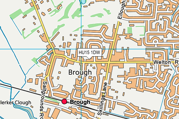 HU15 1DW map - OS VectorMap District (Ordnance Survey)