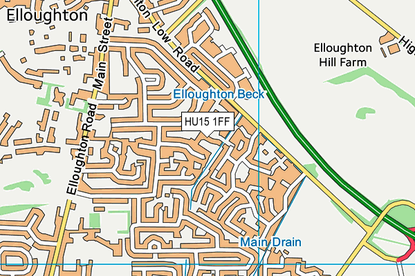 HU15 1FF map - OS VectorMap District (Ordnance Survey)