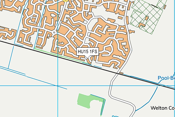 HU15 1FS map - OS VectorMap District (Ordnance Survey)
