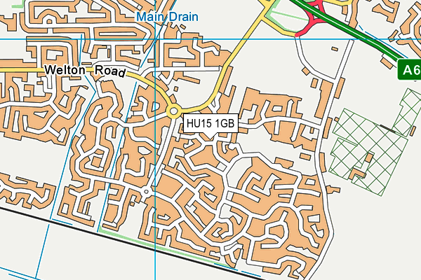 HU15 1GB map - OS VectorMap District (Ordnance Survey)