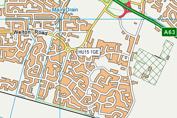 HU15 1GE map - OS VectorMap District (Ordnance Survey)