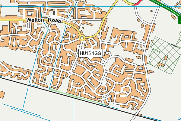 HU15 1GG map - OS VectorMap District (Ordnance Survey)