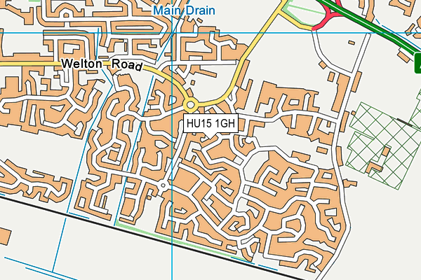 HU15 1GH map - OS VectorMap District (Ordnance Survey)