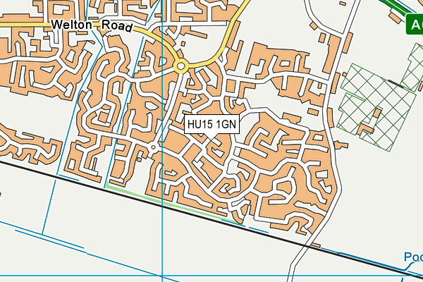HU15 1GN map - OS VectorMap District (Ordnance Survey)