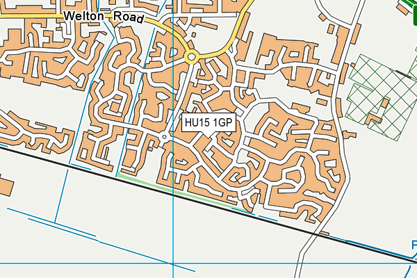 HU15 1GP map - OS VectorMap District (Ordnance Survey)