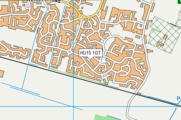 HU15 1GT map - OS VectorMap District (Ordnance Survey)