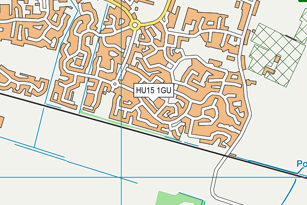 HU15 1GU map - OS VectorMap District (Ordnance Survey)
