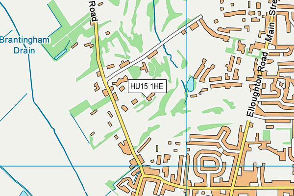 HU15 1HE map - OS VectorMap District (Ordnance Survey)