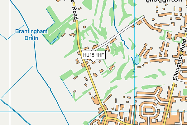 HU15 1HF map - OS VectorMap District (Ordnance Survey)