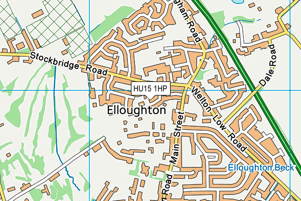 HU15 1HP map - OS VectorMap District (Ordnance Survey)