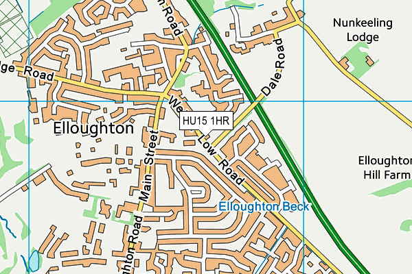 HU15 1HR map - OS VectorMap District (Ordnance Survey)