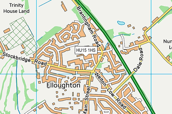 HU15 1HS map - OS VectorMap District (Ordnance Survey)