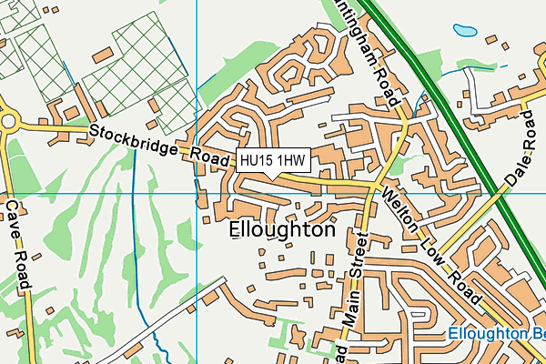 HU15 1HW map - OS VectorMap District (Ordnance Survey)
