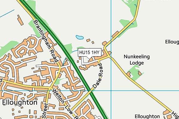 HU15 1HY map - OS VectorMap District (Ordnance Survey)