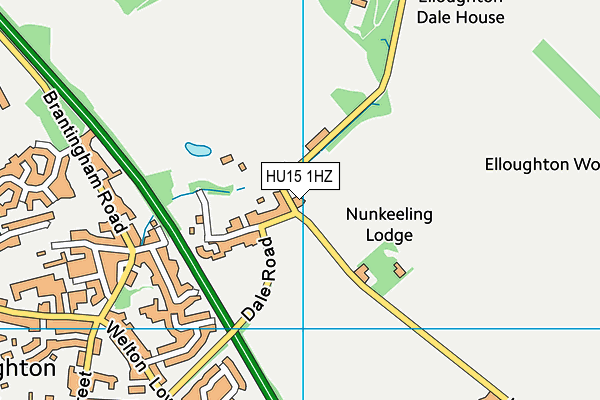 HU15 1HZ map - OS VectorMap District (Ordnance Survey)