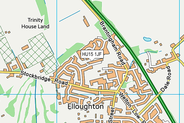 HU15 1JF map - OS VectorMap District (Ordnance Survey)