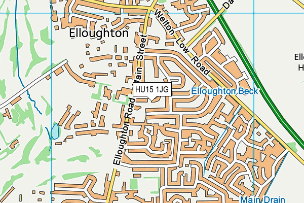 HU15 1JG map - OS VectorMap District (Ordnance Survey)