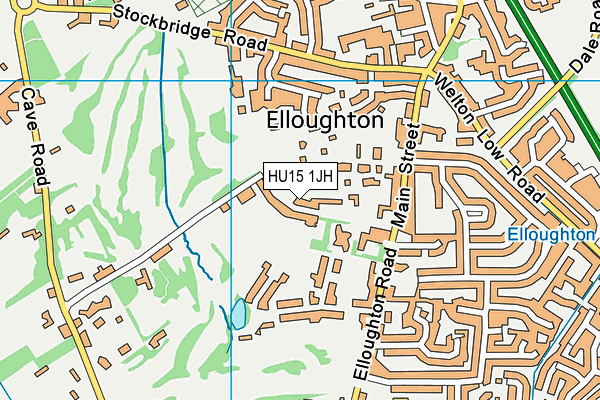HU15 1JH map - OS VectorMap District (Ordnance Survey)