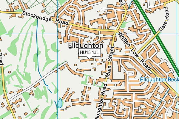 HU15 1JL map - OS VectorMap District (Ordnance Survey)