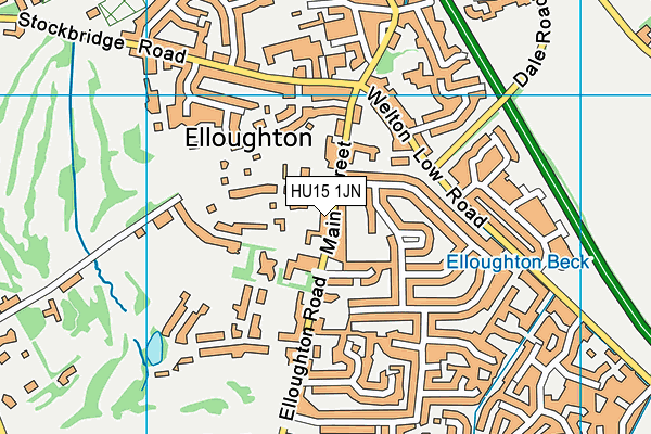 HU15 1JN map - OS VectorMap District (Ordnance Survey)