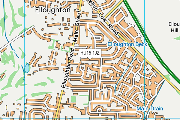 HU15 1JZ map - OS VectorMap District (Ordnance Survey)