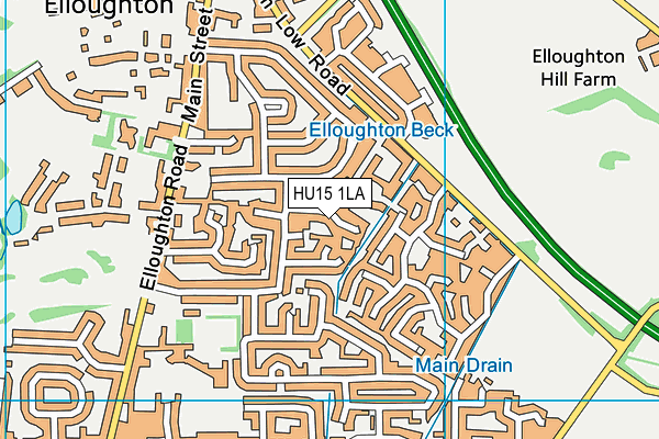 HU15 1LA map - OS VectorMap District (Ordnance Survey)