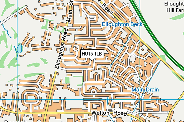 HU15 1LB map - OS VectorMap District (Ordnance Survey)