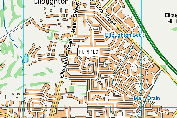 HU15 1LD map - OS VectorMap District (Ordnance Survey)