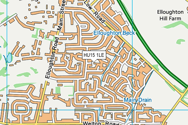 HU15 1LE map - OS VectorMap District (Ordnance Survey)