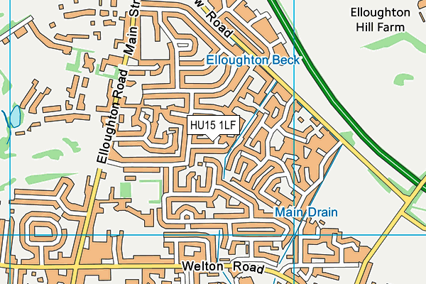 HU15 1LF map - OS VectorMap District (Ordnance Survey)