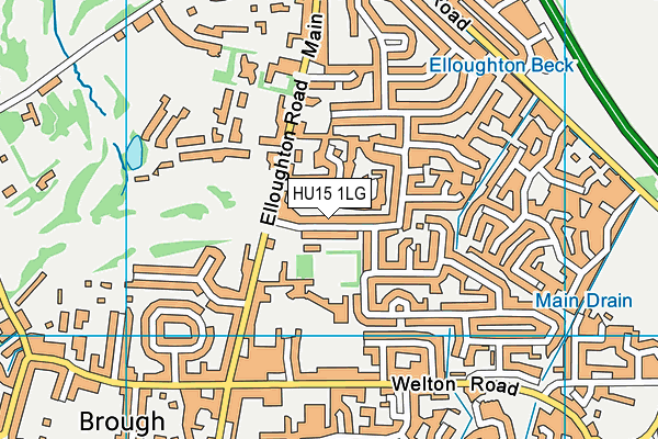 HU15 1LG map - OS VectorMap District (Ordnance Survey)