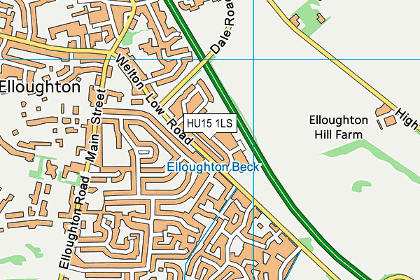 HU15 1LS map - OS VectorMap District (Ordnance Survey)