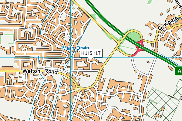 HU15 1LT map - OS VectorMap District (Ordnance Survey)