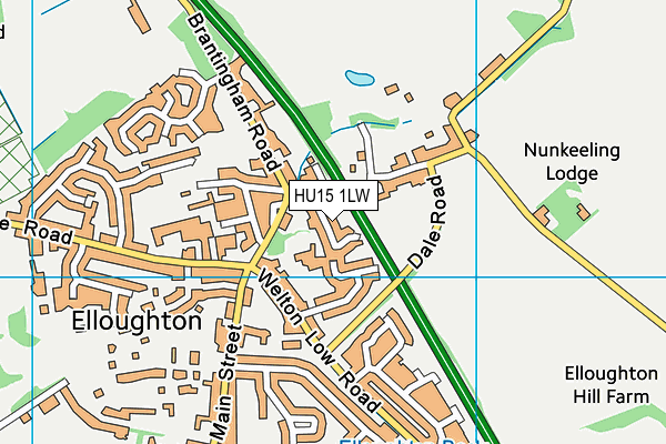 HU15 1LW map - OS VectorMap District (Ordnance Survey)