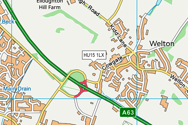 HU15 1LX map - OS VectorMap District (Ordnance Survey)