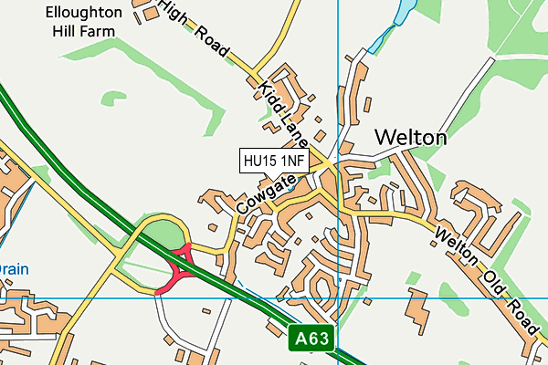 HU15 1NF map - OS VectorMap District (Ordnance Survey)